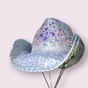Silver Rhinestone Cowboy Hat